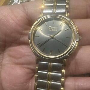 Works VTG Caravelle By Bulova Quartz Date Two-Tone Unisex Watch New Battery 33mm